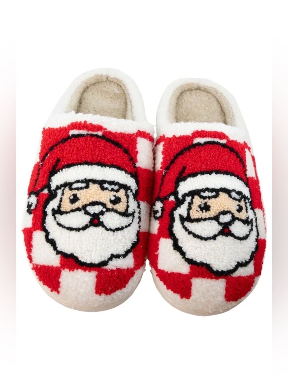 Katydid Santa Red Checkered Slippers